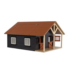 Opening wood horse stable toy