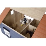 Opening wood horse stable toy