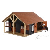 Opening wood horse stable toy