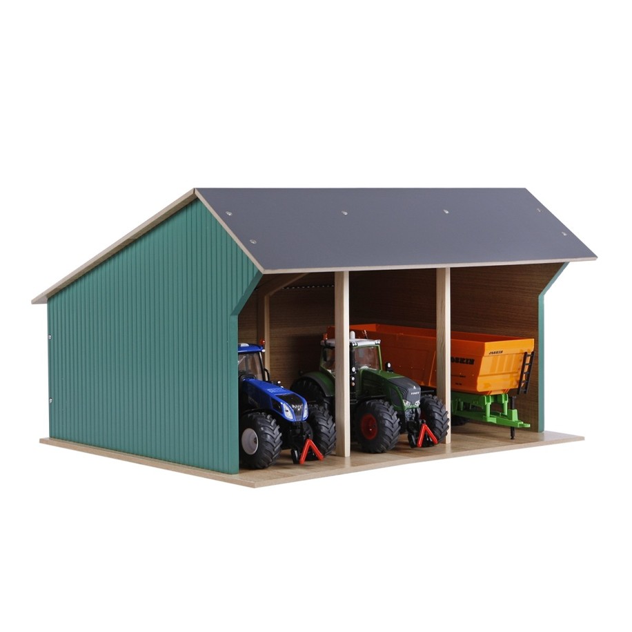 Kids Globe 1:32 Scale Big Wooden Farm shed Toy for 3 tractors - Large Size KG610193