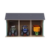 Kids Globe 1:32 Scale Big Wooden Farm shed Toy for 3 tractors - Large Size KG610193