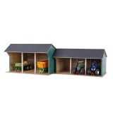 Kids Globe 1:32 Scale Big Wooden Farm shed Toy for 3 tractors - Large Size KG610193