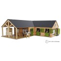 Kids Globe 1:24 Scale Wooden Horse stable with 4 boxes, storage and wash box KG610211