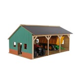 Kids Globe 1:16 Scale Wooden Farm shed Toy for 3 tractors with Hayloft KG610340