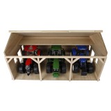 Kids Globe 1:16 Scale Wooden Farm shed Toy for 3 tractors with Hayloft KG610340