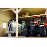 Kids Globe 1:16 Scale Wooden Farm shed Toy for 3 tractors with Hayloft KG610340