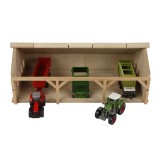 Kids Globe 1:87 Scale Wooden Farm Machinery Shed for Tractors Collection