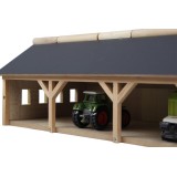 Kids Globe 1:87 Scale Wooden Farm Machinery Shed for Tractors Collection