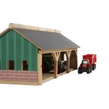Kids Globe 1:87 Scale Wooden Farm Machinery Shed for Tractors Collection