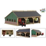 Kids Globe 1:87 Scale Wooden Farm Machinery Shed for Tractors Collection