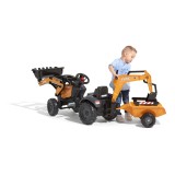 Case CE Pedal Backhoe by Falk with Trailer, Ride-on for Kids ages 2+ FA967N