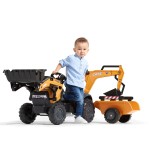 Case CE Pedal Backhoe by Falk with Trailer, Ride-on for Kids ages 2+ FA967N