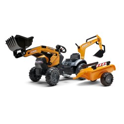 Case CE Pedal Backhoe by Falk with Trailer, Ride-on for Kids ages 2+ FA967N