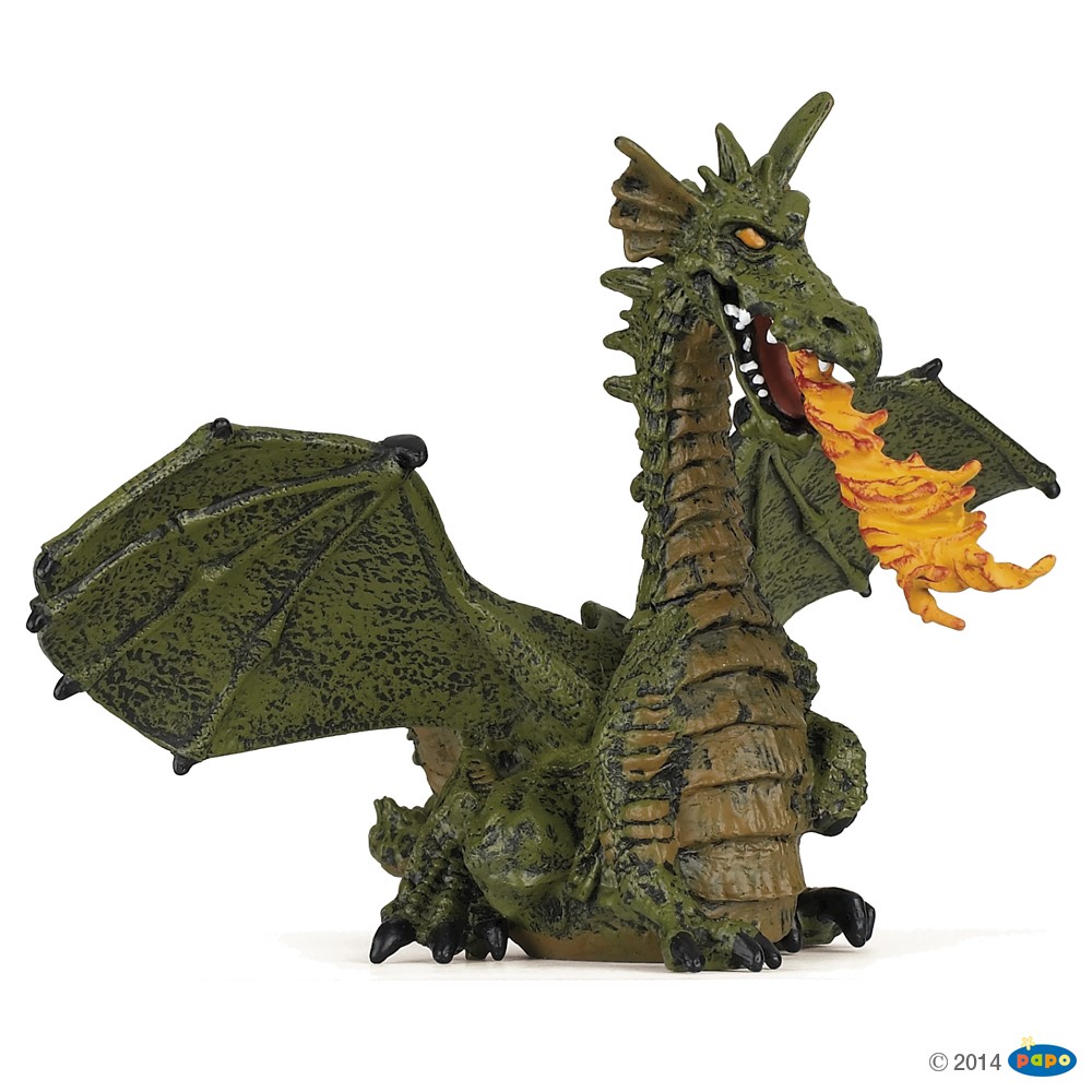 GREEN WINGED DRAGON WITH FLAME