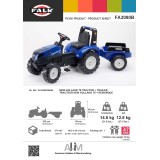 Falk New Holland T8 Pedal Tractor with Trailer, Ride-on +3 years