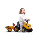 JCB Tractor Push Ride-on Toy with Trailer, Rake and Shovel, Horn & Stickers, for Toddler Ages 1+ FA215C