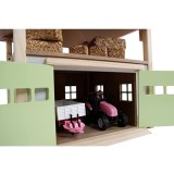 Kids Globe 1:32 Scale Hay Barn with Loft and Heigh adjustable roof - Pink KG610085