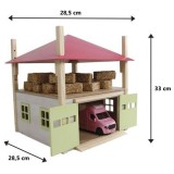 Kids Globe 1:32 Scale Hay Barn with Loft and Heigh adjustable roof - Pink KG610085