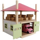Kids Globe 1:32 Scale Hay Barn with Loft and Heigh adjustable roof - Pink KG610085