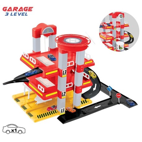 Paradiso Toys City Garage with 3 Levels compatible Hot Wheels Vehicles PT00144