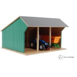 Wooden Farm shed Toy for 3 tractors in 1:32 scale