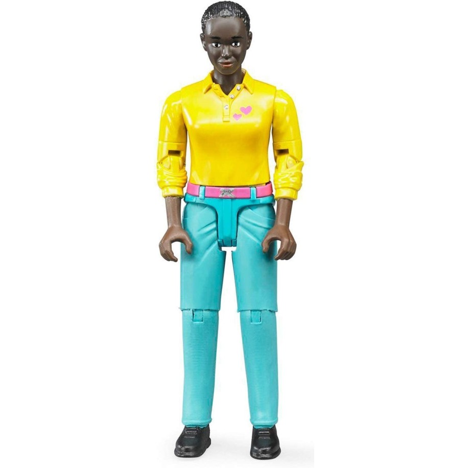 Bruder Toys 60404 Bworld Woman - dark skin - turqouise jeans
