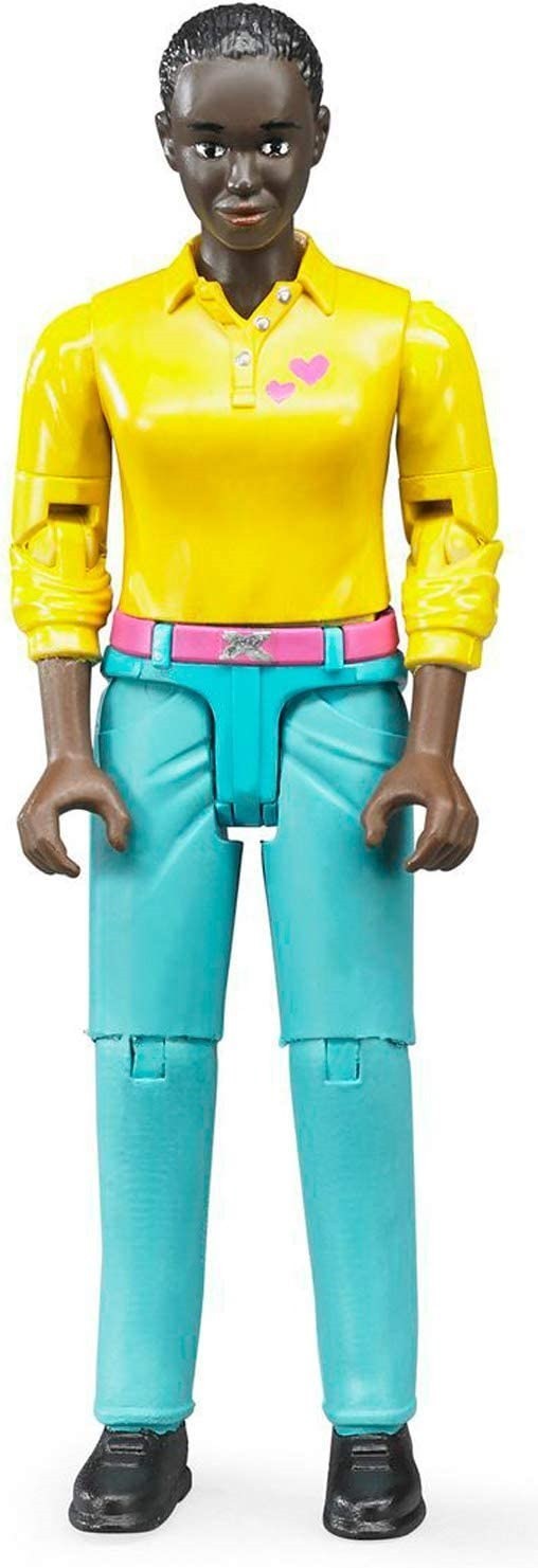 Bruder Toys 60404 Bworld Woman - dark skin - turqouise jeans