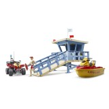 Bruder Toys 62780 bworld Life Guard Station with quad and Personal Water Craft