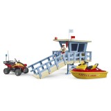 Bruder Toys 62780 bworld Life Guard Station with quad and Personal Water Craft