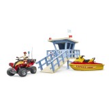 Bruder Toys 62780 bworld Life Guard Station with quad and Personal Water Craft