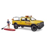 Bruder Toys 02506 RAM 2500 Power Wagon Life Guard with figure - Stand Up Paddle and Light & Sound Module Scale 1:16