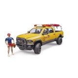 Bruder Toys 02506 RAM 2500 Power Wagon Life Guard with figure - Stand Up Paddle and Light & Sound Module Scale 1:16