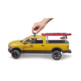 Bruder Toys 02506 RAM 2500 Power Wagon Life Guard with figure - Stand Up Paddle and Light & Sound Module Scale 1:16