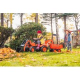 Falk Kubota M135GX Pedal backhoe Loader with Front Loader, Rear Excavator and Maxi Tilt trailer, Ride-on +3 years FA2090W
