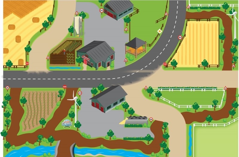 Kids Globe Farm Playmat 59"L x 39"W KG570347