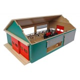 Kids Globe 1:32 Scale Wooden Cow Stable Toy with Windbreak Screen KG610250