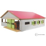 Kids Globe 1:32 Scale Wooden Horse stable Toy With 3 Stalls and Indoor Arena KG610271