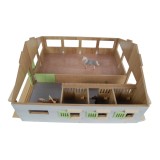 Kids Globe 1:32 Scale Wooden Horse stable Toy With 3 Stalls and Indoor Arena KG610271