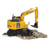 Universal Hobbies 1/50 Scale Komatsu PW148-11 Hydraulic Wheeled Excavator w/Standard & Clamshell Bucket Diecast Replica UH8162