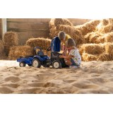 New Holland T6 Pedal Tractor by Falk with Trailer and Opening Hood, Ride-on for Kids ages 2+ FA3080AB