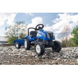 Falk New Holland T6 Pedal Tractor with Trailer, Ride-on + 2 years FA3080AB
