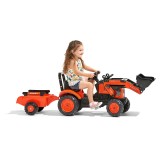 Falk Kubota M7171 Pedal Tractor with Front Loader and Trailer, Ride-on + 2 years FA2065AM