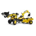 Komatsu Pedal Backhoe by Falk with Rear Excavator and Trailer, Ride-on for Kids Ages 2+FA2076N