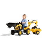 Komatsu Pedal Backhoe by Falk with Rear Excavator and Trailer, Ride-on for Kids Ages 2+FA2076N