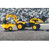 Komatsu Pedal Backhoe Ride-on with Rear Excavator and Trailer, Construction Toy for Kids Ages 2+FA2076N