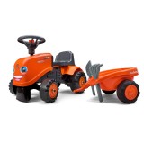 Kubota Push Ride-on Tractor by Falk with Trailer, Rake and Shovel, for toddlers 1-3 Y FA260C