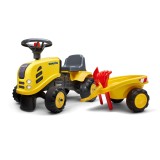 Komatsu Tractor Push Ride-on Toy with Trailer, Rake and Shovel, Horn & Stickers for Toddlers ages 1+FA286C