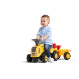 Komatsu Push Ride-on Tractor by Falk with Trailer, Rake and Shovel, Stickers for Toddlers 1-3 Y FA286C