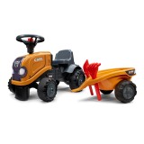 Case CE Push Ride-on Tractor by Falk with Trailer, Rake and Shovel, Stickers, for Toddlers 1-3 Y FA297C