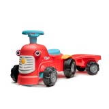 2-in-1 Toddler Push Walker Ride-On Toy with Trailer, Storage & Horn, Baby Walking Aid & Ride-On Tractor Ages 1-3 FA900C